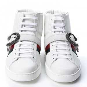 GUCCI Calfskin Ayers Web Mens Dionysus High Top Sneakers